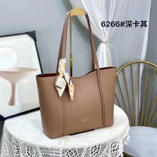 包包女包新款单肩包大容量复古纯色丝巾手提包通勤托特包批发包包