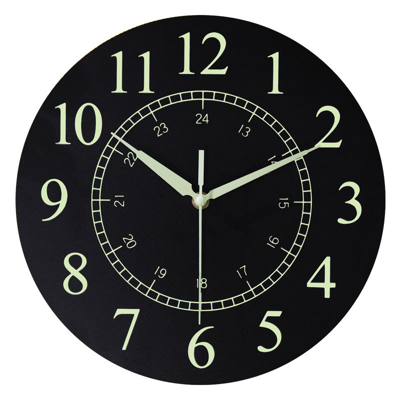 12英寸大小数字夜光钟时尚又现代的时钟家用客厅办公室壁钟钟表