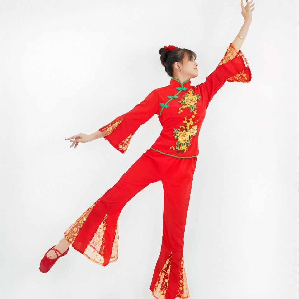 秧歌舞服装腰鼓舞演出服新款中老年广场舞东北大秧歌队舞蹈裙