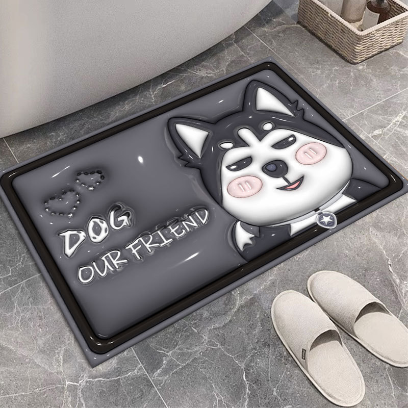 Soft Diatom Mud 3d Three-Dimensional Expansion Cartoon Animal Floor Mat Bathroom Toilet Toilet Absorbent Quick-Drying Foot Mat Tiktok