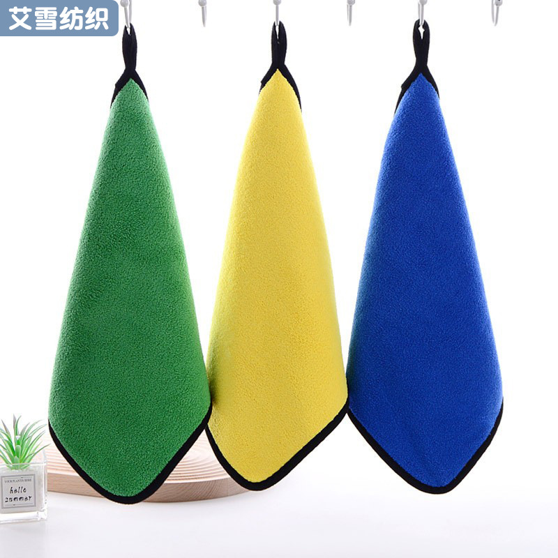 Car Wash Towel Thickened Absorbent Double-Sided Two-Color Coral Fleece Car Cleaning Cloth Microfiber Car Cleaning Beauty Rag