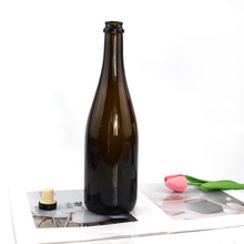 厂家批发750ml玻璃红酒瓶黑色蒙砂红酒分装瓶高档香槟空瓶玻 璃瓶