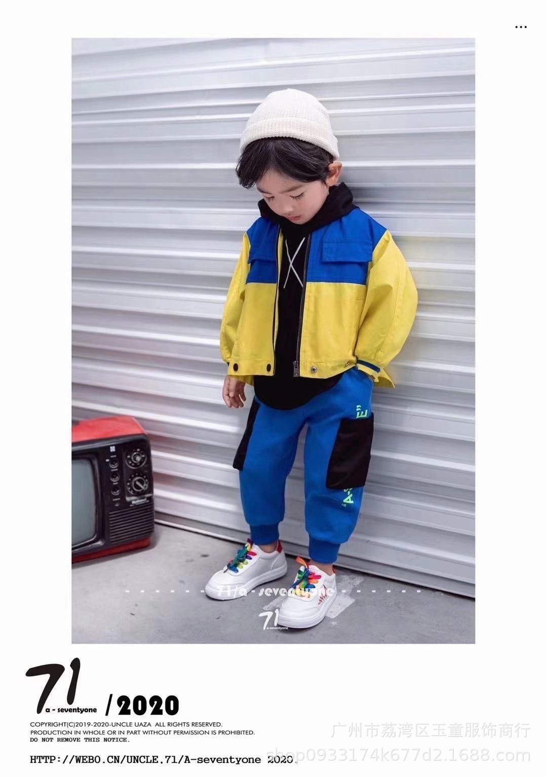 2020潮牌 uaza 男女童新款春装 中大童 品牌童装折扣尾货走份批发