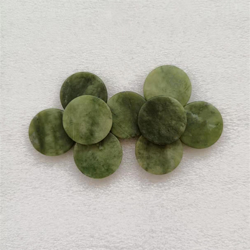 现货玉石片 抛光玉石片 20mm25mm40mm50mm绿色玉石圆片