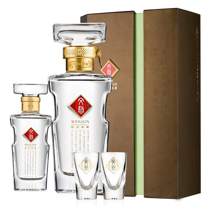文君酒 绿色礼盒52度(500ml 100ml)*6瓶 浓香型白酒 整箱装送礼