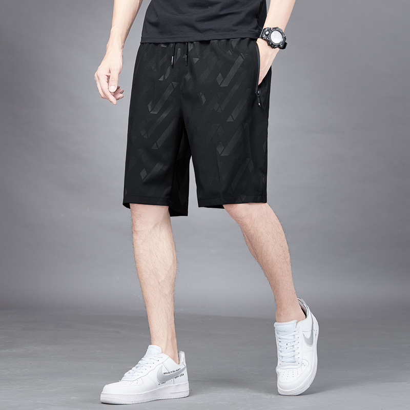 Ice Silk Shorts Men's Summer Trendy plus-Sized plus Size Sports Casual Pants Loose Quick-Drying Beach Outer Wear Fifth Pants