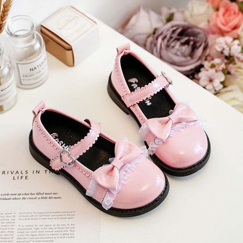 儿童鞋2021新款女孩公主鞋女童单鞋洛丽塔小学生皮鞋黑色演出鞋子