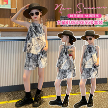 女童套装夏季薄款女孩中大童2024新款洋气韩版时髦儿童夏装两件套