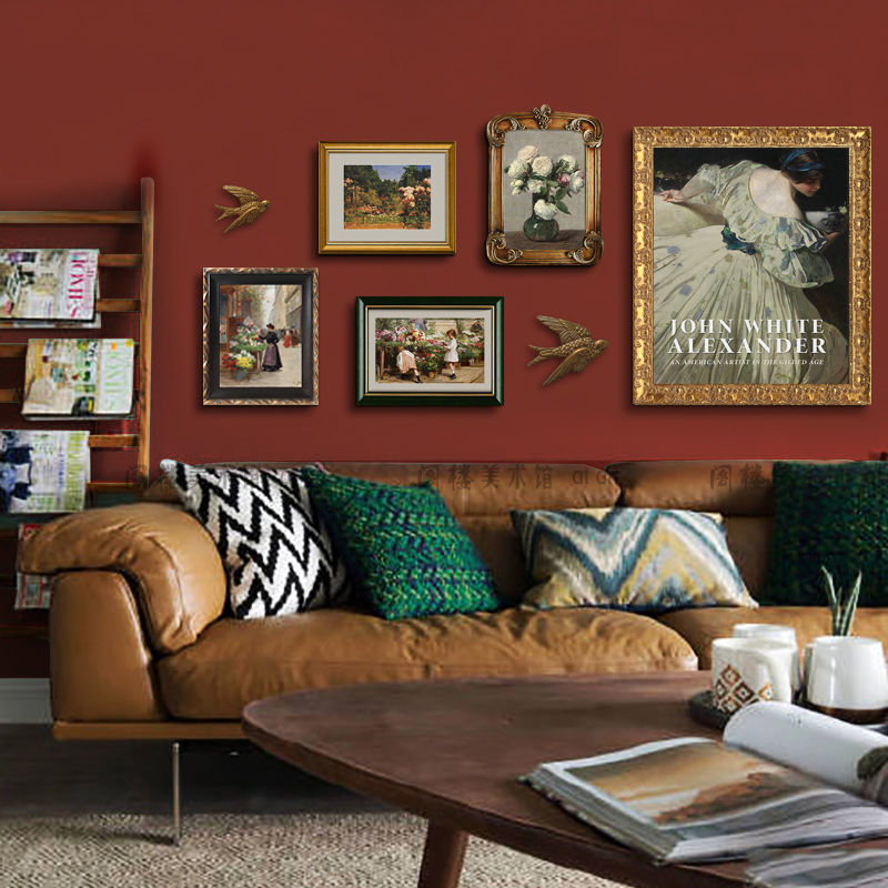 美丽时代大师艺术复古欧美法式装饰画客厅餐厅挂墙壁画电表箱画