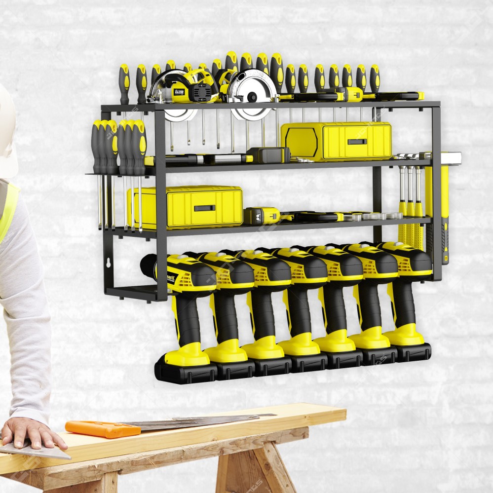 亚马逊电钻收纳架壁挂式工具架电动工具整理架车库工具收纳整理架
