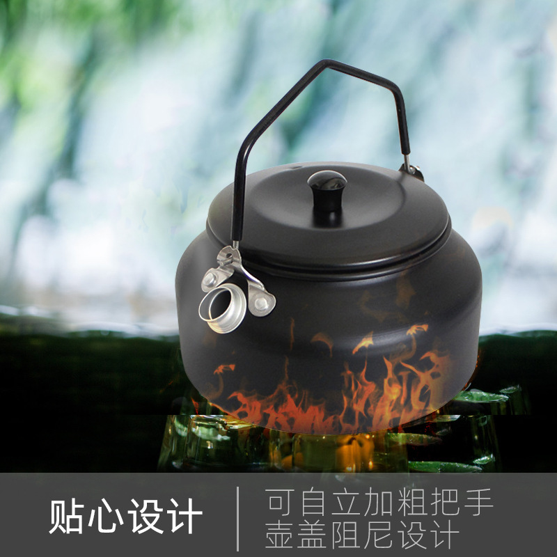 Camping Portable Kettle Outdoor Retro Stainless Steel Kettle 1l Teapot Camping Hand Coffee Pot