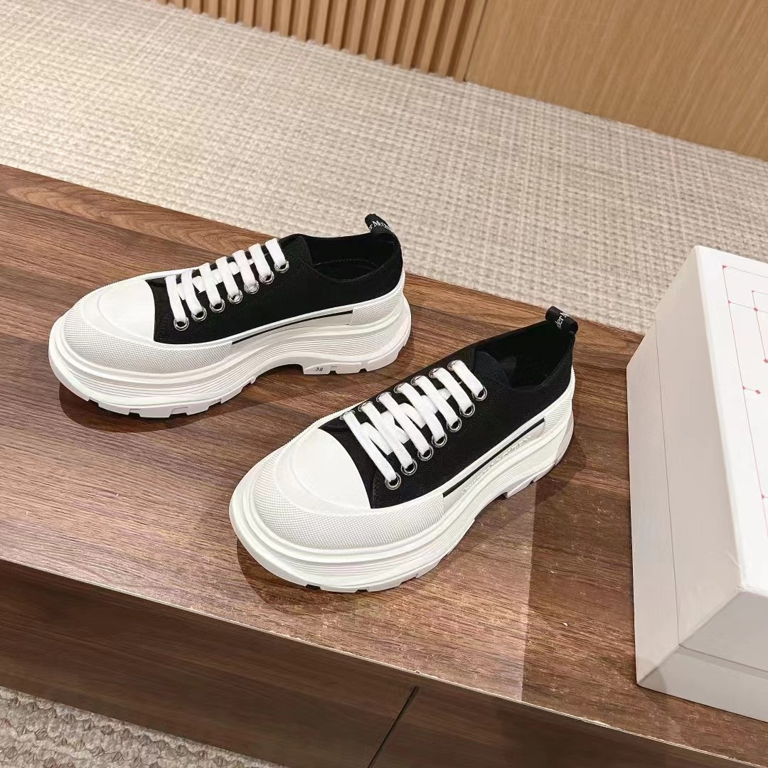 麦昆厚底帆布鞋男女2024春夏新款休闲情侣松糕小白鞋增高老爹鞋