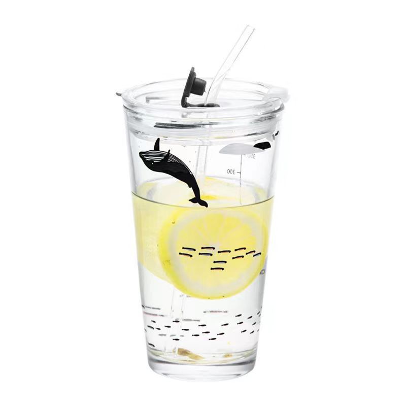 Large Capacity Fruit Tea Milk Beverage Plastic Cup Internet Celebrity Ins Style Transparent Girl Heart Lid Straw Water Cup