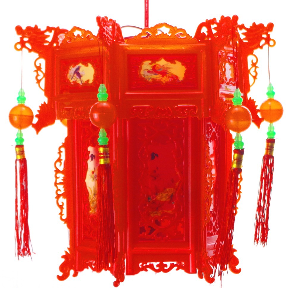 厂家供应新款专业六角宫灯旋转转灯led光源春节用品六角豪华灯笼