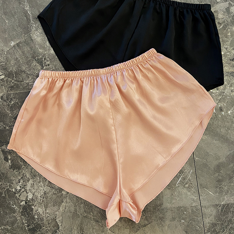 仿真丝透气百搭短裤 三分防走光安全裤 女薄款宽松平角短裤打底裤