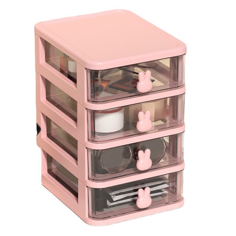Rabbit Stationery Storage Dustproof Box Desktop Student Drawer Cabinet Office Tape Hair Accessories Children Small Basket