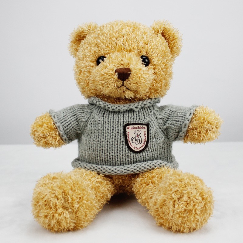 网红毛衣泰迪熊毛绒玩具秋冬新款抱抱熊儿童礼物可爱领结小熊公仔