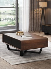 茶几客厅家用新款新款小户型轻奢长方形创意储物黑色茶桌简约现代