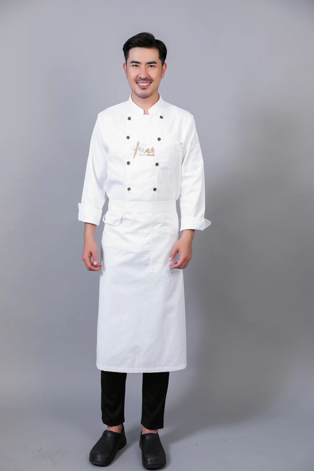 厨师服短袖中国风酒店餐饮烘培后厨西餐烧烤糕点男女工作服工装