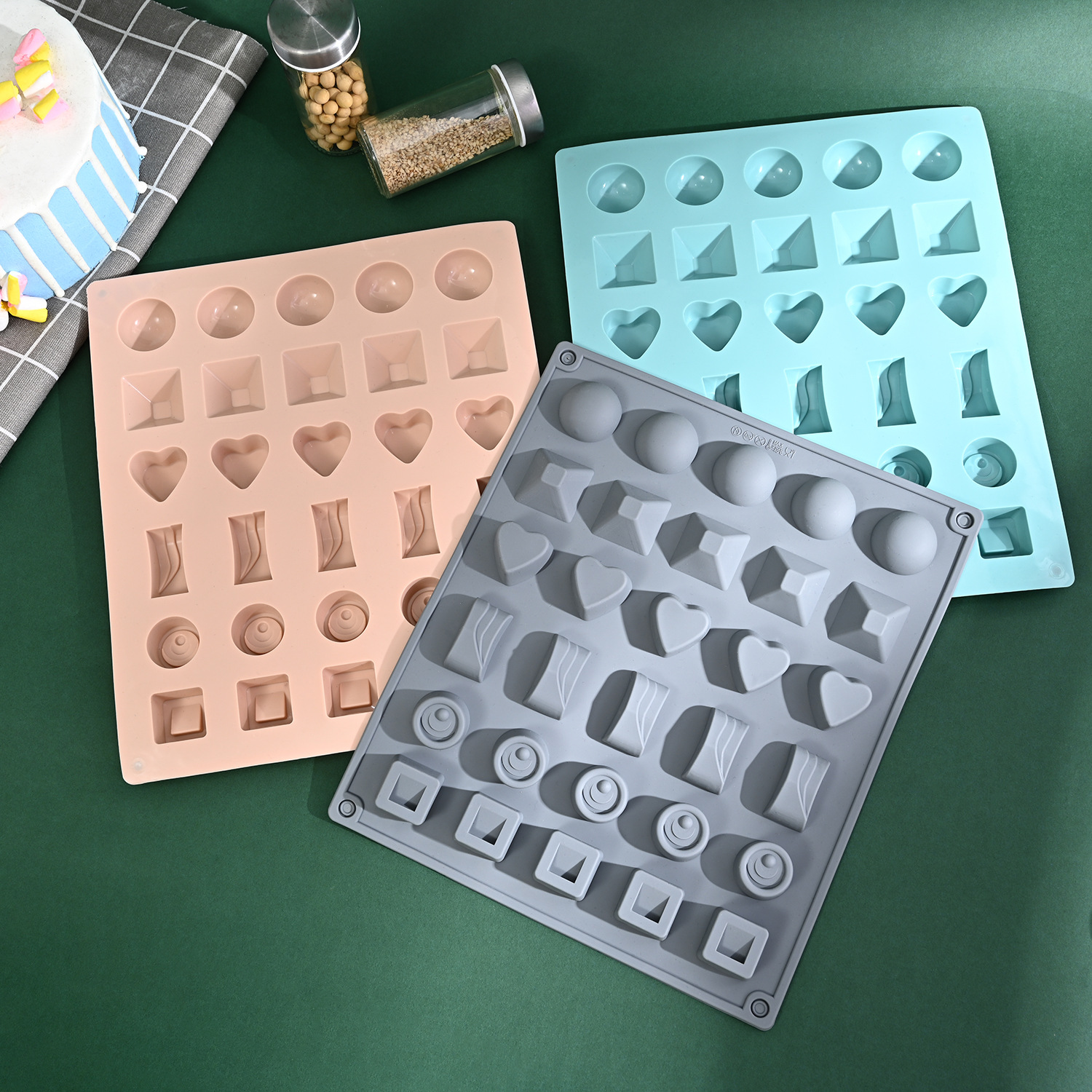 Diy Edible Silicon Chocolate Silicone Mold 30 Grid Square Love Household Handmade Cake Mold Ice Tray