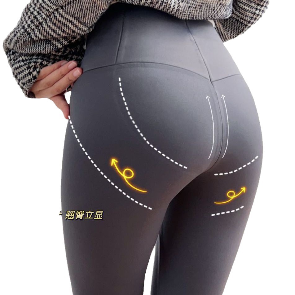 Cashmere Shark Pants Women's Autumn and Winter Fleece-Lined Thickened Hip Lifting Leggings Outer Wear Fishbone Barbie Pants Large Size Warm Pants