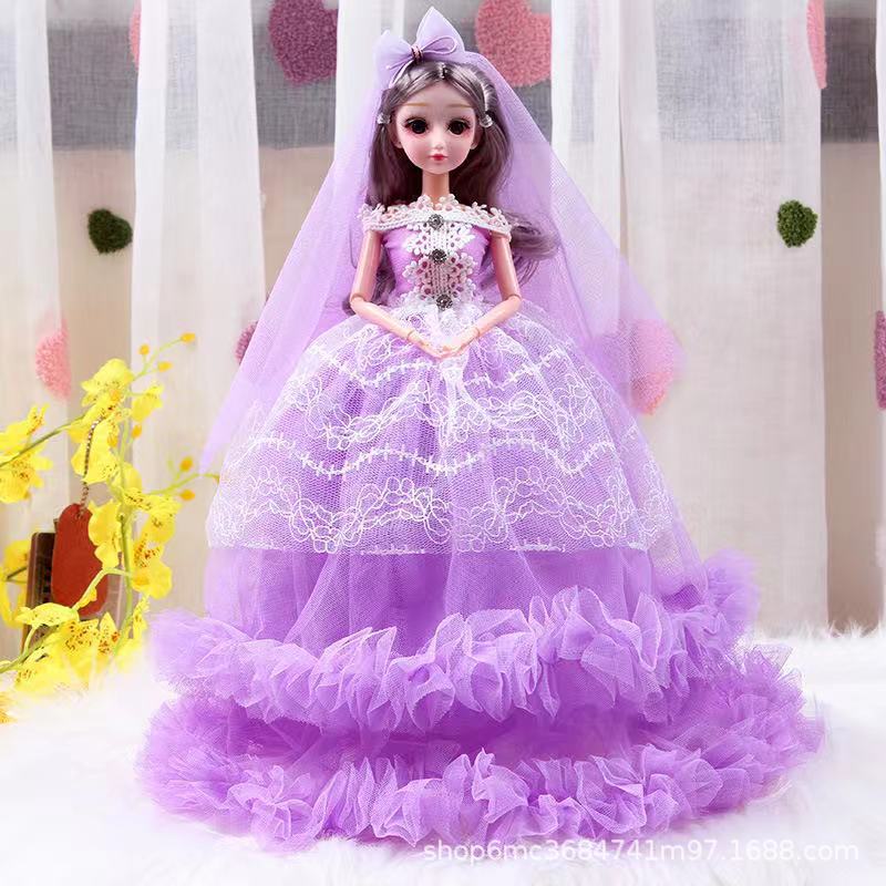 Doll Wholesale Big Confused Barbie Doll Set Wedding Dress Girl Princess Single Play House Toy