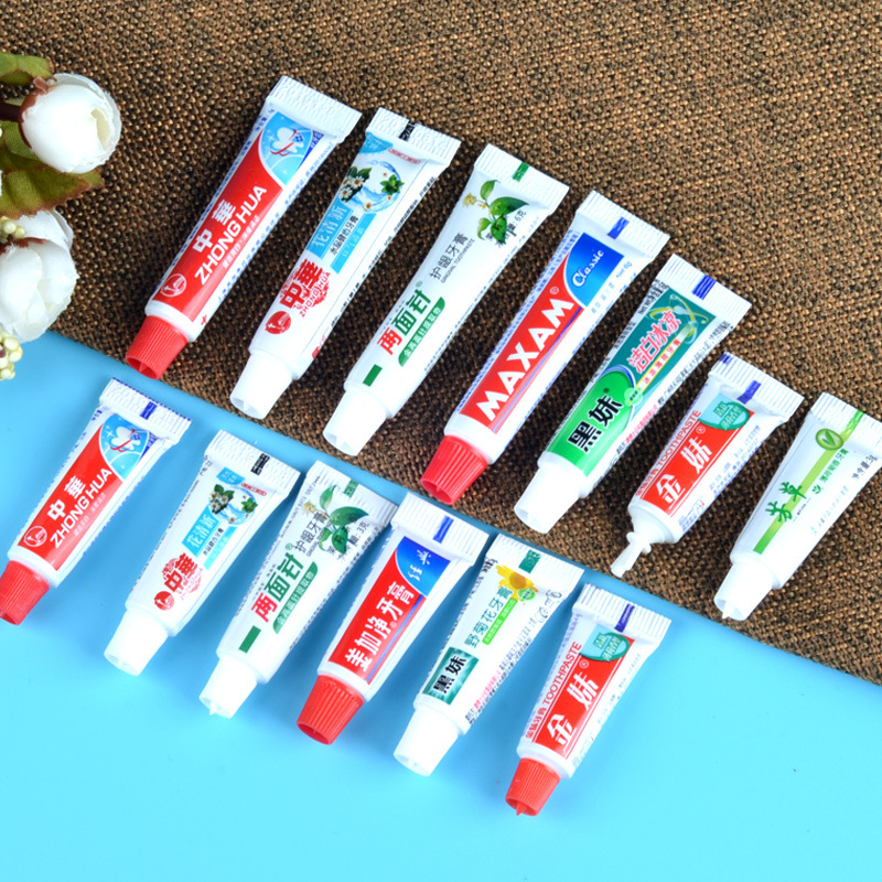 酒店用一次性小牙膏3/6克g宾馆专用便携美加净阿妹金妹黑妹