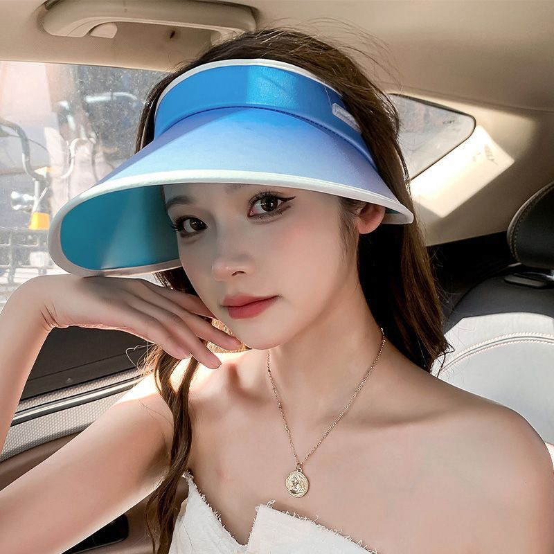 new sun protection hat women‘s sports fashion sun hat summer cycling cute topless hat gradient color uv hat wholesale