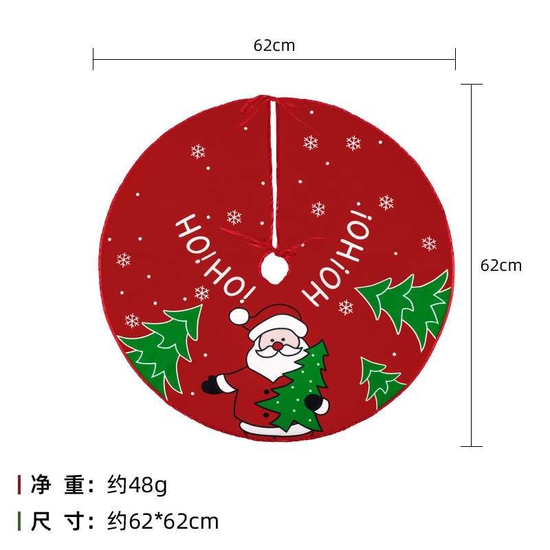 2022 Cross-Border New Arrival Christmas-Tree Skirt Creative Exquisite Printing Tree Bottom Decoration Christmas Product Decoration