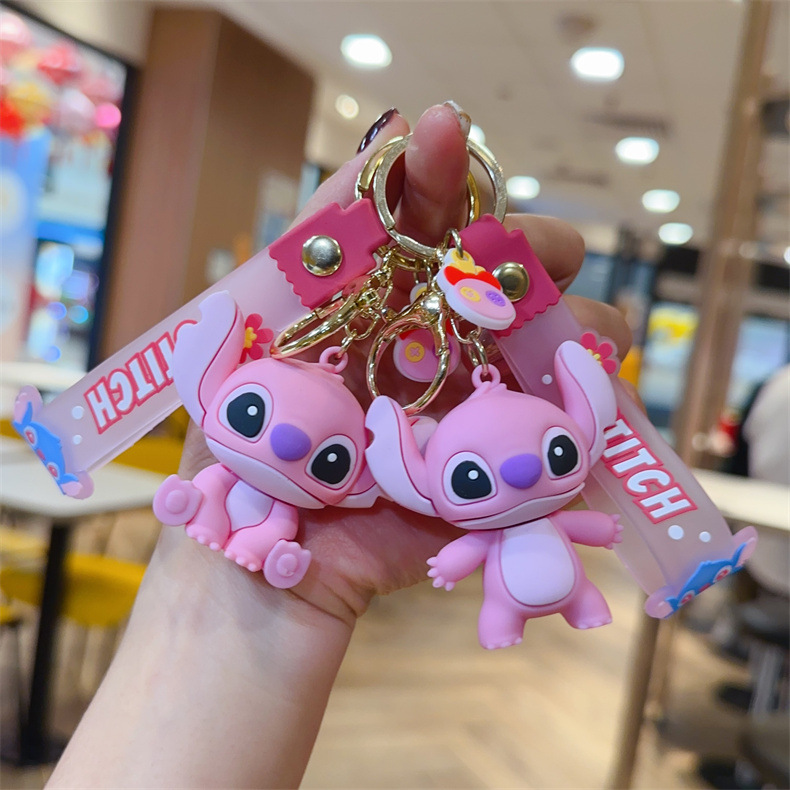 Cartoon Funny Stitch Keychain Cute Three-Dimensional Doll Ornaments Couple Schoolbag Pendant Exquisite Car Key