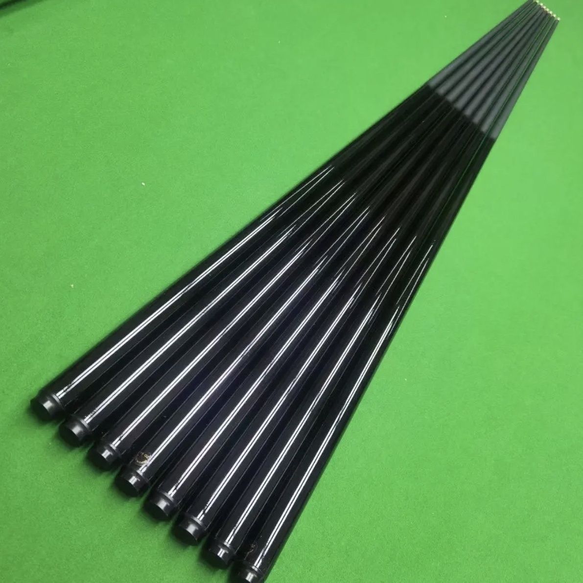 球房批发黑科技台球杆黑8球杆小头中式黑八美式九球大头公杆一体