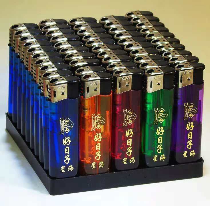 星海透明打火机一次性塑料加厚防爆定制广告印字超市热卖606批发