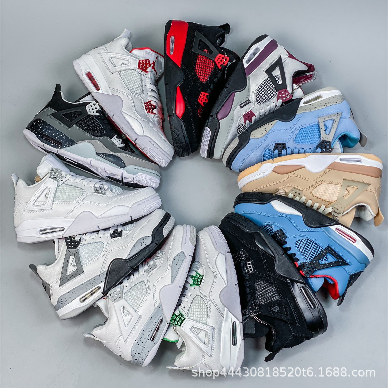 莆田鞋公司级头层aj4电母大巴黎黑红白水泥公牛实战复古篮球鞋