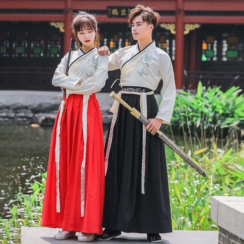 汉服男毕业照班服传统套装中国风学生古风汉元素女古装武侠书生鹤