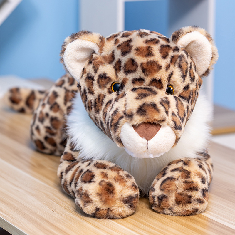 赛特嘟嘟仿真动物花豹毛绒玩具黄色斑点豹子逼真玩偶公仔摆件