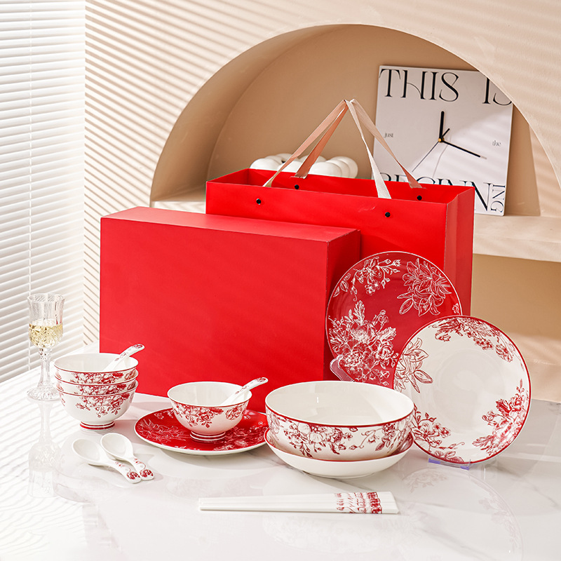 tableware suit wedding gift girlfriends‘ gift wedding gift for bride practical bowl pte tableware set bowl chopstis moving into the new house