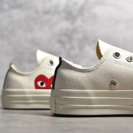 1970s川久保玲cdg play大眼睛爱心联名帆布鞋高帮蓝底双围莆田鞋