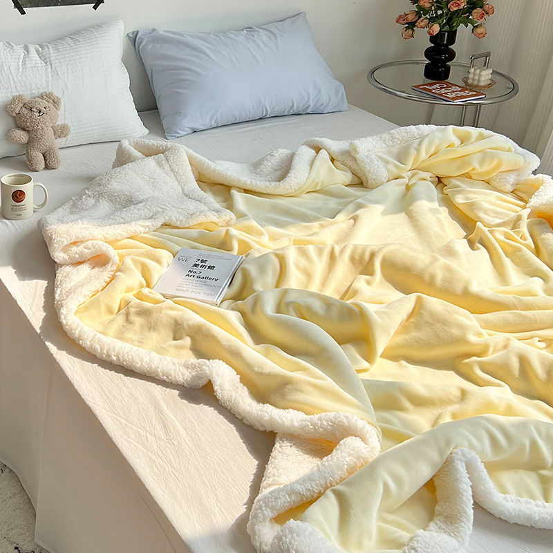 Cover Blanket Baby Ins Blogger Lambswool Color Thickened Milk Blanket Office Nap Sofa Cover Winter Manufacturer