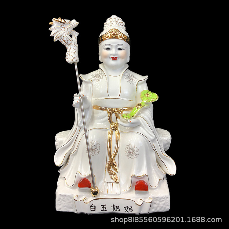 白玉奶奶神像18寸白老太太白玉奶奶佛像碧霞元君泰山奶奶厂家批发