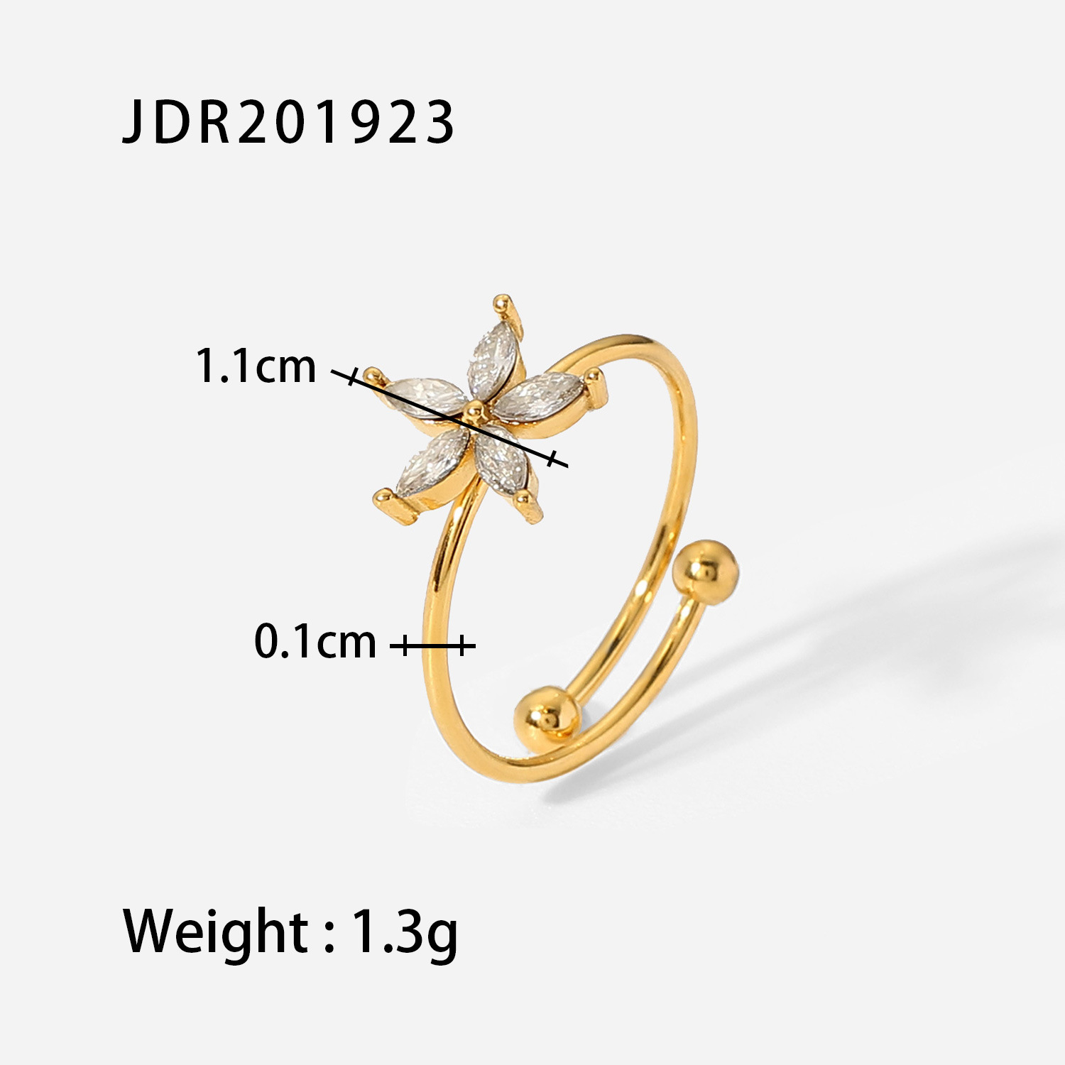 French Fine Ins Style Titanium Steel Ring 18K Gold Stainless Steel Inlaid Zircon Ring Fashion All-Match Bracelet for Women