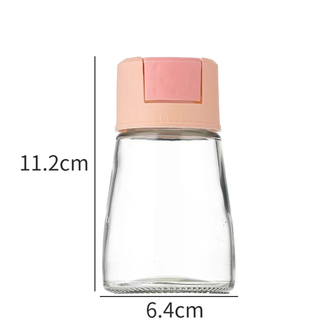 Quantitative Seasoning Containers Glass Press Pressure Control Salt Bottle Spice Jar MSG and Salt Shaker Household Kitchen Metering Salt Spraying Seasoning Bottle