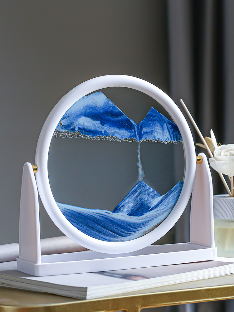 流沙画办公室摆件创意礼品旋转立体化沙漏装饰品工艺品客厅摆件