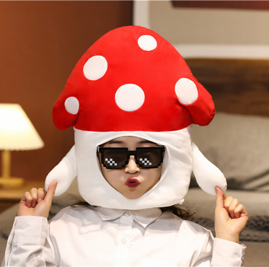 卡通头套毛绒头套蘑菇头套红伞伞帽子拍照道具写真道具表演-阿里巴巴
