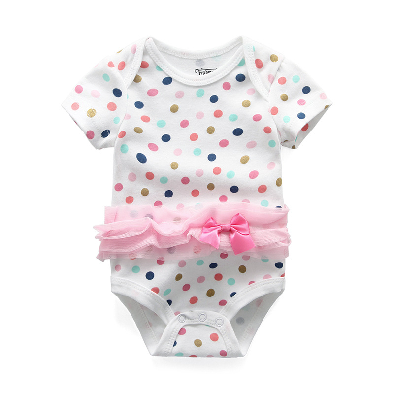 Baby Clothes Short-Sleeved Sheath Clothes Newborn Class a Baby Clothes Pure Cotton Triangle Romper Summer Clothes Cross-Border