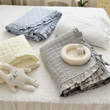 韩系ins奶油风圆圈雪纺纱床盖夏被简约可机洗夏季空调被子被芯