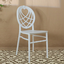 塑料椅子婚庆宴会酒店户外竹节椅白色金色现代简约餐椅批发靠背椅