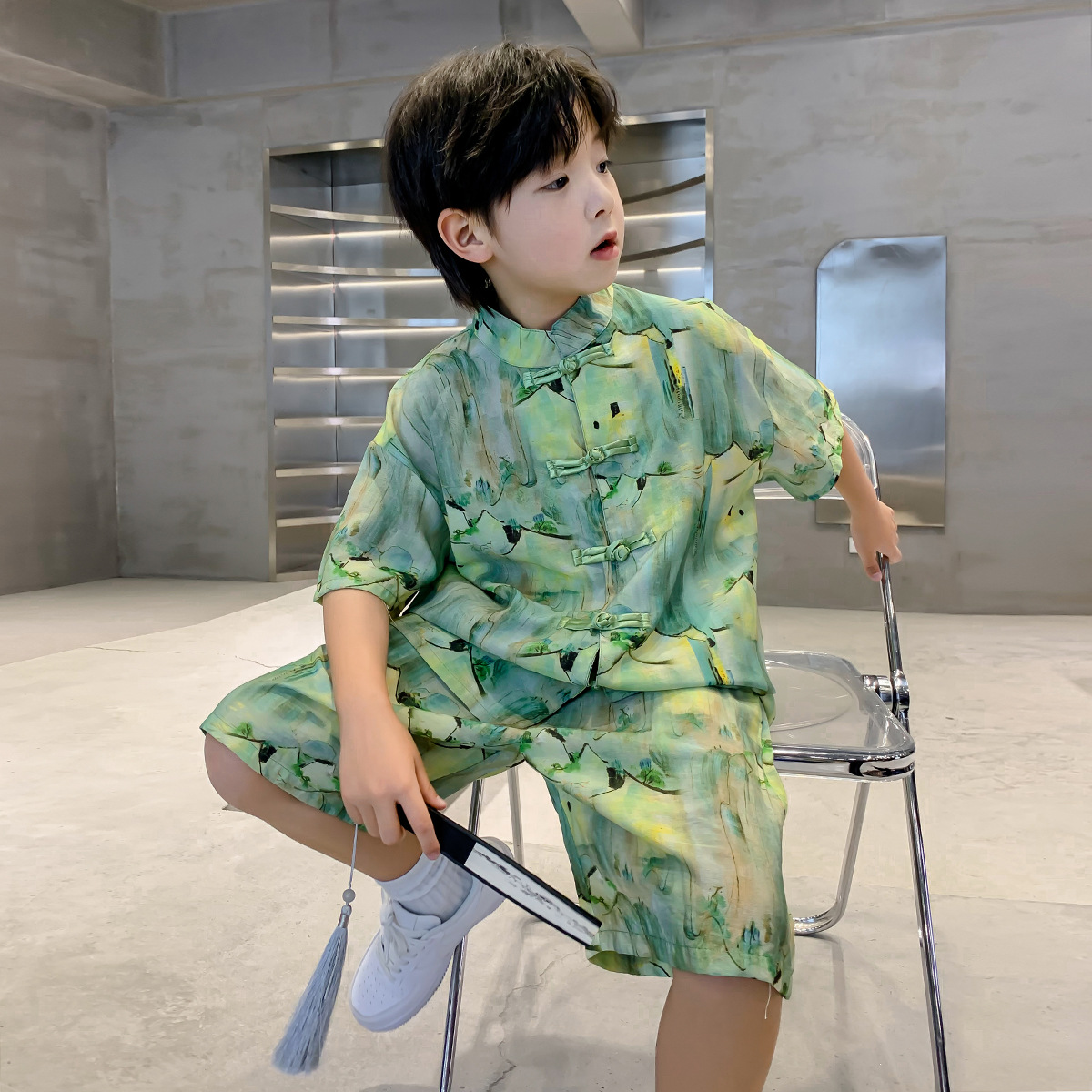 儿童装男童汉服夏装套装2024新款古风夏季唐装男孩夏款大童中国风