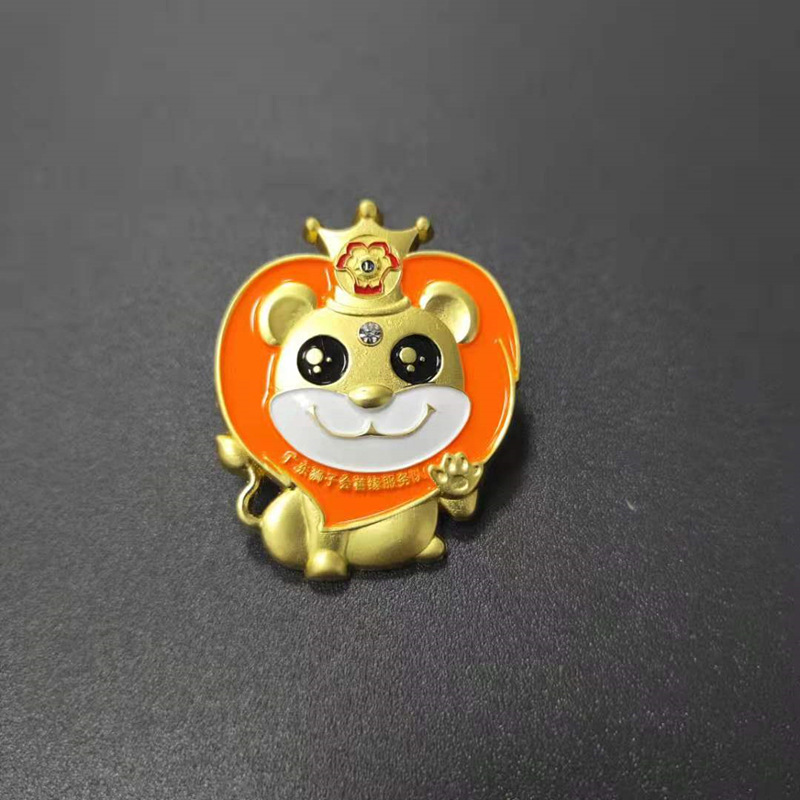 厂家推荐狮子会队长章金属仿珐琅烤漆徽章定 制创意校徽胸针订 做