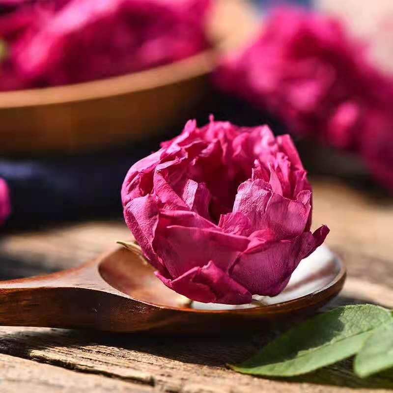 紫金玫瑰平阴重瓣红玫瑰花冠茶食用干玫瑰花茶花草茶美味下午茶
