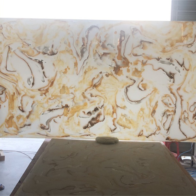 全世通仿大理石透光树脂板人造树脂透光石纹路多变满足个性化需求